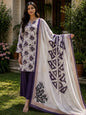 Lawn 2026 | Blue White Abstract 3 Piece Suit