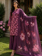 Lawn 2026 Plum Pink Floral 3 Piece Suit