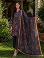 Lawn 2026 Dark Navy Paisley Floral 3 Piece Suit