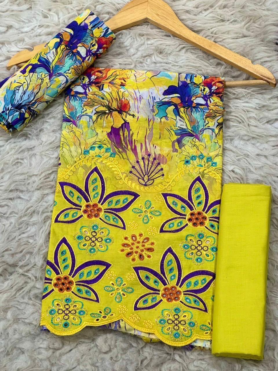 DAMAN CHIKENKARI UNSTICHED LAWN 2 PIECE D08