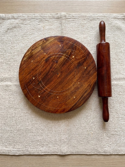Handcrafted Wooden Chakla Belan Set – Traditional Rolling Pin and Board
