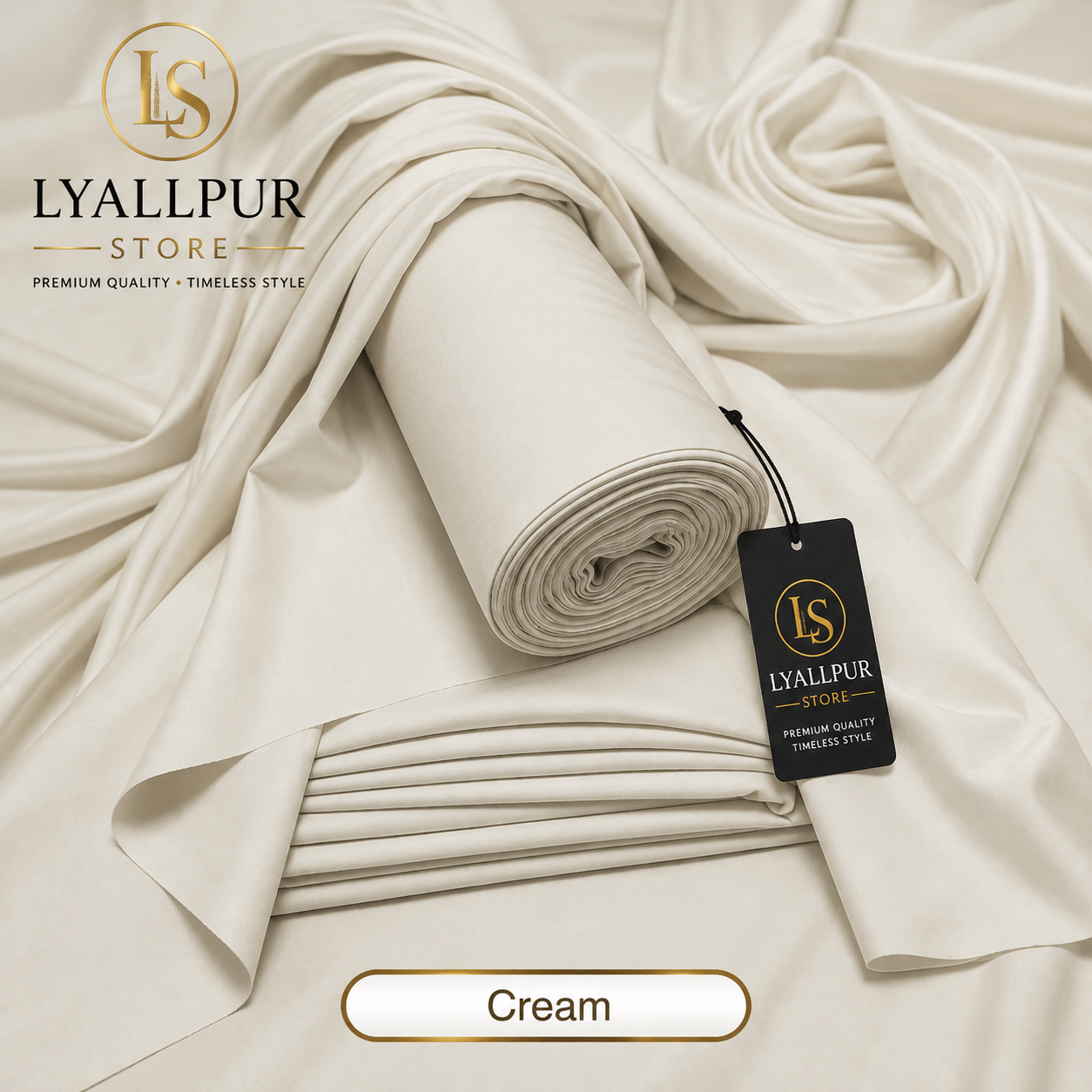 Roman Bosky Cream unstitched fabric roll