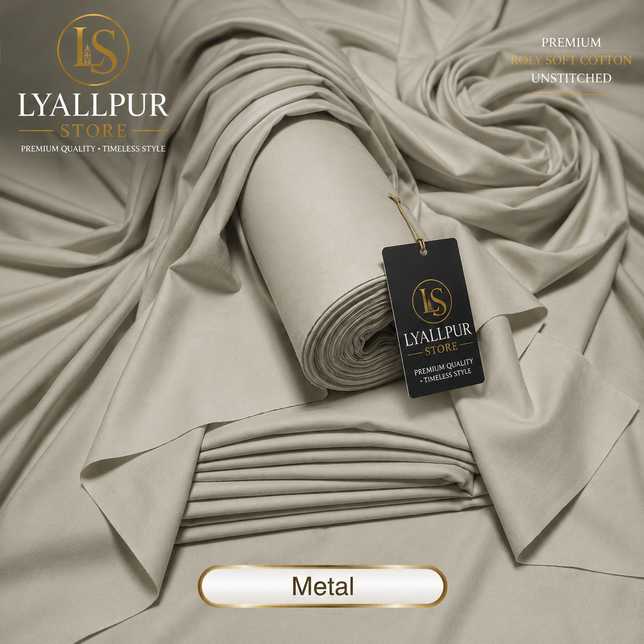 Roman Bosky Metal - Fabric Roll