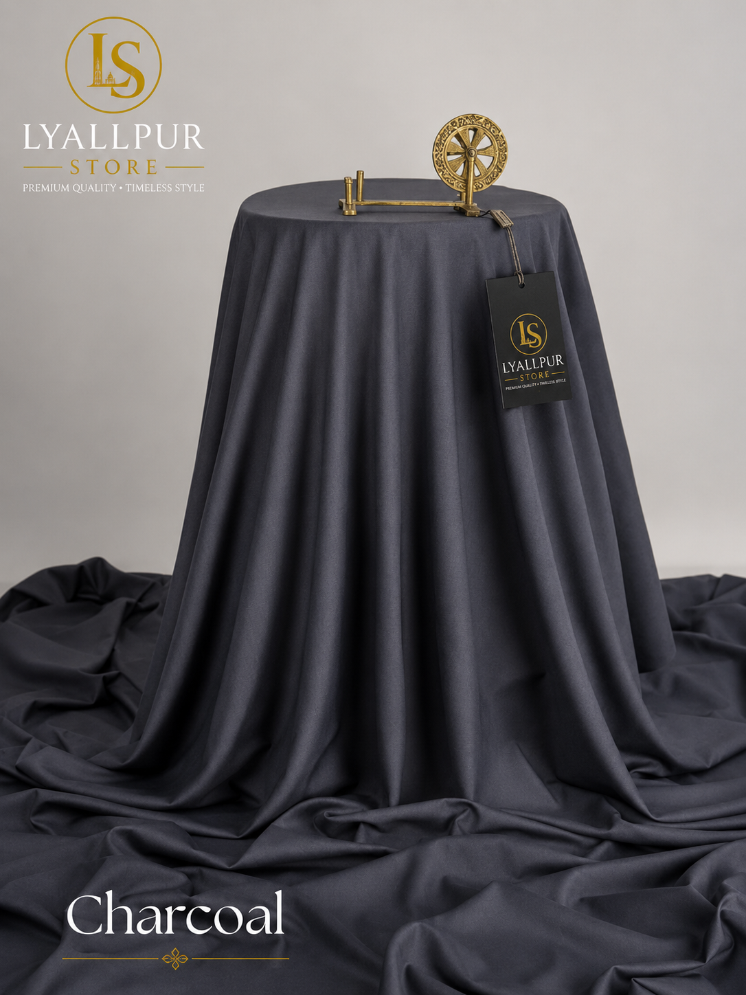 Roman Bosky Charcoal - Fabric Display